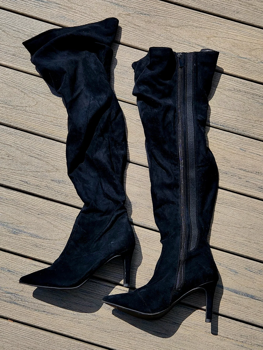 torrid Black Over-the-Knee Pointed Stiletto Zip Boots